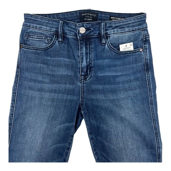 New Sanctuary Women US 29 Denim Blue Jeans Cropped Straight Medium Weight Casual - Picture 6 of 11